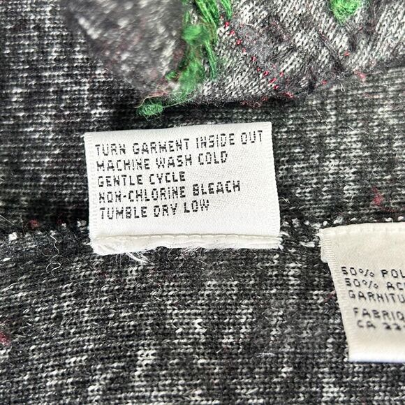 Talbots Fleece Applique Jacket Women's XL Red Black Reindeer Christmas Tree - Picture 10 of 14